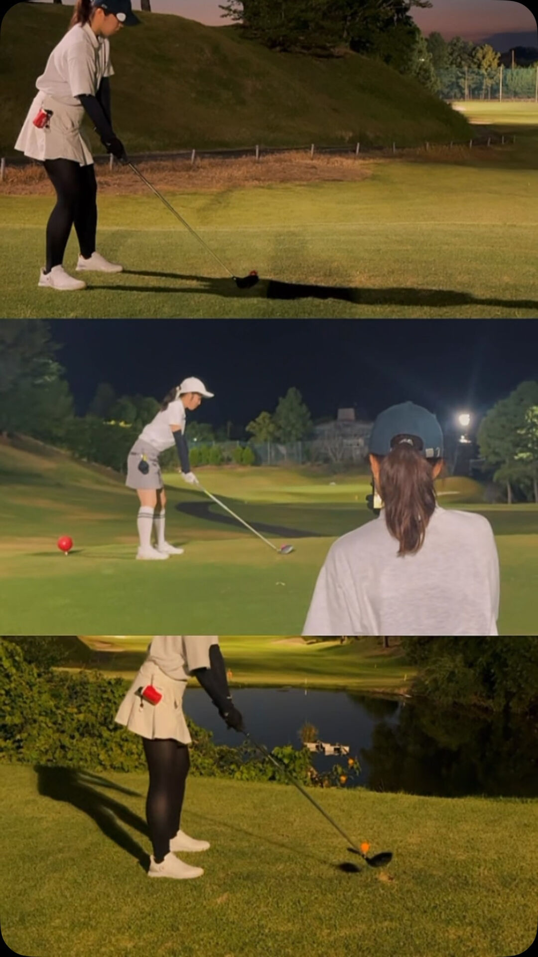 日が沈んだあとのゴルフ場は 昼とはまったく違う雰囲気に🌙⛳️